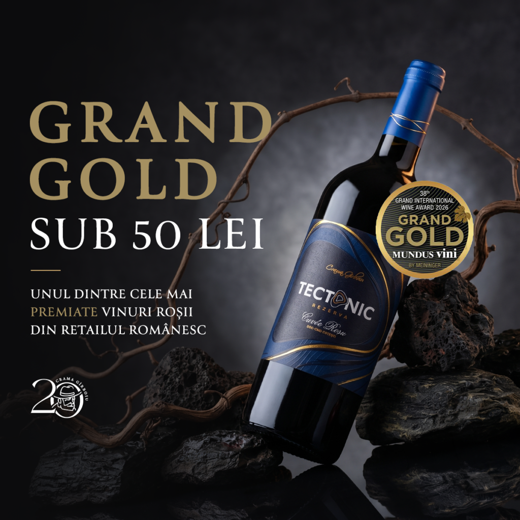 Peste 100 de distincții internaționale în 2026: un an record pentru Crama Gîrboiu Marea Medalie de Aur la Mundus Vini 2026 pentru Tectonic Rezerva Cuvee Roșu
